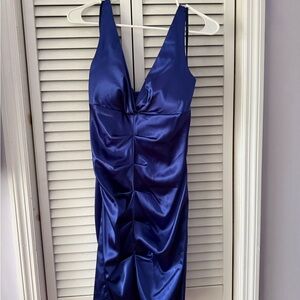 Arden B Royal Blue Ruched Dress